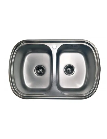 Мойка для кухни из нержавеющей стали прямоугольная Romzha Vayorika 2C Satin, 490х770х180 мм - 1