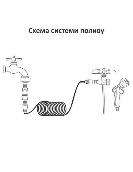 Пистолет для полива Grad 5019085 7 режимов, пластик, шланг спиральный 30 м - 10