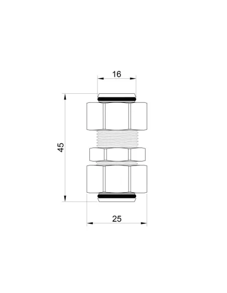 Переходник обжимной SD Plus SD152W1616 16 х 16 мм, для МП труб - 2 Переходник обжимной SD Plus SD152W1616 16 х 16 мм, для МП труб - 2