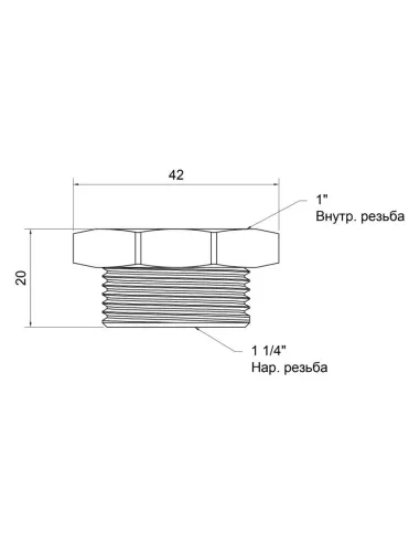 Футорка латунна SD Plus НВ SD4233225 1 1/4 х 1 дюйм - 2
