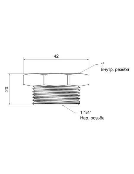 Футорка латунна SD Plus НВ SD4233225 1 1/4 х 1 дюйм - 2