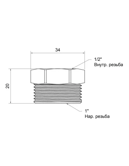 Футорка латунная SD Plus НВ SD4232515 1 х 1/2 дюйма - 2 Футорка латунная SD Plus НВ SD4232515 1 х 1/2 дюйма - 2