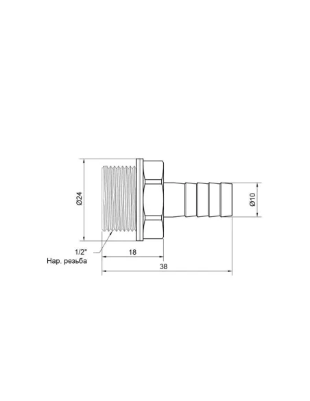 Штуцер латунный SD Plus НР SD4272010 10 х 3/4 дюйма - 2 Штуцер латунный SD Plus НР SD4272010 10 х 3/4 дюйма - 2