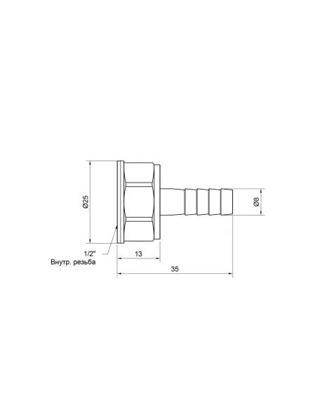 Штуцер латунный SD Plus ВР SD426158 8 х 1/2 дюйма - 2 Штуцер латунный SD Plus ВР SD426158 8 х 1/2 дюйма - 2