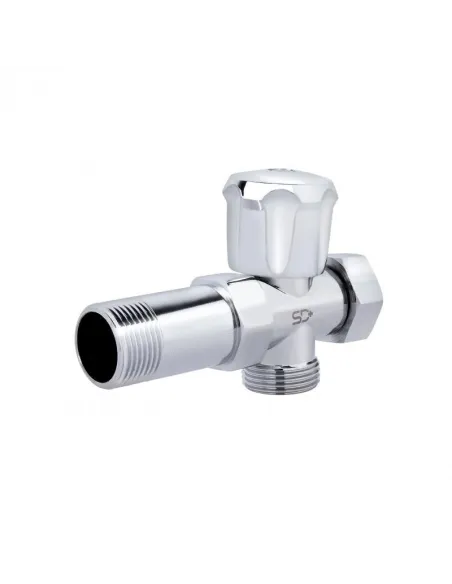 Приладовий кран кульовий SD Plus ННВ SD183W20, потрійний, з подовжувачем 3/4 х 3/4 х 3/4 дюйма - 1