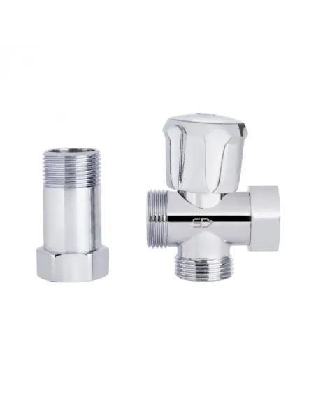 Приладовий кран кульовий SD Plus ННВ SD183W20, потрійний, з подовжувачем 3/4 х 3/4 х 3/4 дюйма - 3