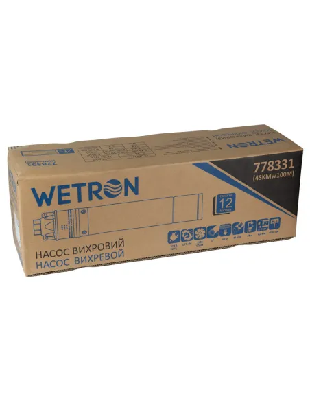 Свердловинний вихровий насос Wetron 4SKmw100M 778331 0.75 кВт - 4