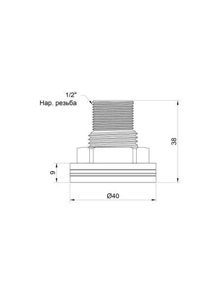Врезка латунная в бак SD Plus SD40015 1/2 дюйма - 2