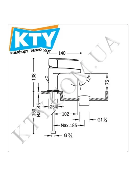 Смеситель для раковины в ванной с гигиеническим душем Tres Flat-Tres 204.103.01 без донного клапана, хром - 1