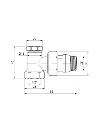 Кран для радіатора кутовий SD Plus ВН SD229W15 з антипротечкою 1/2 дюйми - 2