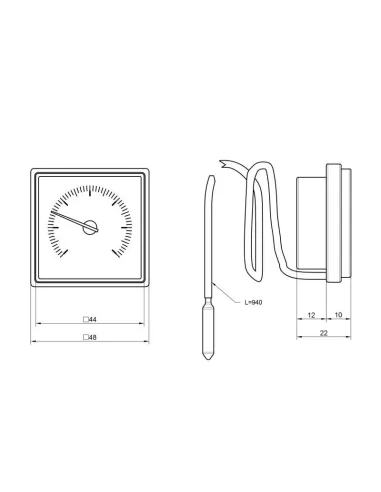 Термометр капилярный SD Plus SD176 48 х 48 мм - 2