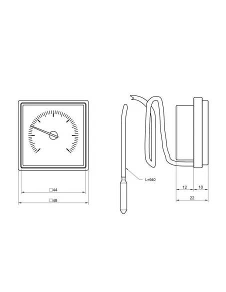 Термометр капилярный SD Plus SD176 48 х 48 мм - 2