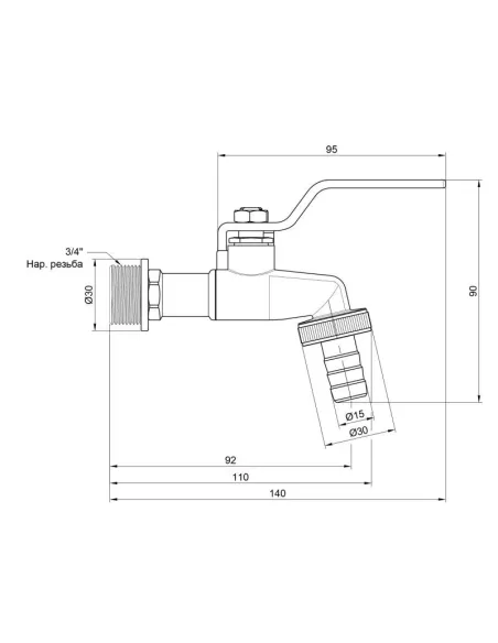 Кран для поливу SD Plus НР SD140W20 3/4 дюйми - 2