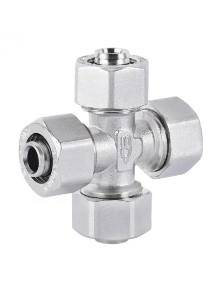 Крестовина обжимная SD Plus SD150W16161616 16 мм, для МП труб - 1 Крестовина обжимная SD Plus SD150W16161616 16 мм, для МП труб - 1