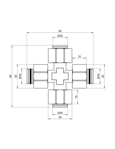 Крестовина обжимная SD Plus SD150W16161616 16 мм, для МП труб - 2