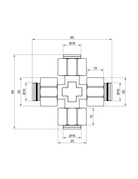 Крестовина обжимная SD Plus SD150W16161616 16 мм, для МП труб - 2 Крестовина обжимная SD Plus SD150W16161616 16 мм, для МП труб - 2