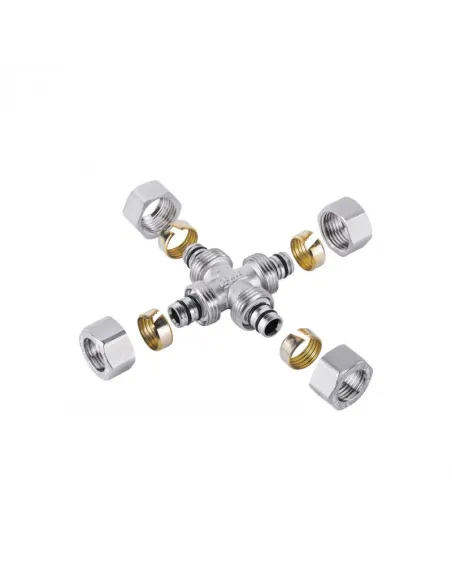 Крестовина обжимная SD Plus SD150W16161616 16 мм, для МП труб - 3 Крестовина обжимная SD Plus SD150W16161616 16 мм, для МП труб - 3