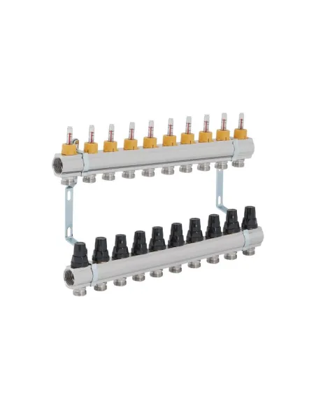 Колектор латунний з витратомірами SD Forte SF001W10 10 виходів, 1 дюйм - 1
