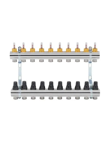 Колектор латунний з витратомірами SD Forte SF001W10 10 виходів, 1 дюйм - 3