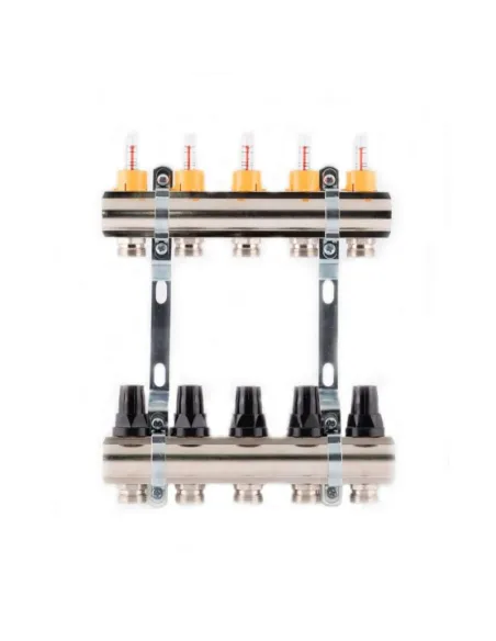 Коллектор латунный с расходомерами SD Forte SF001W4 4 выхода, 1 дюйм - 1