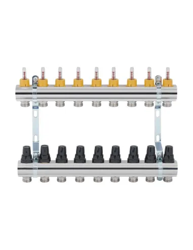Коллектор латунный с расходомерами SD Forte SF001W9 9 выходов, 1 дюйм - 3