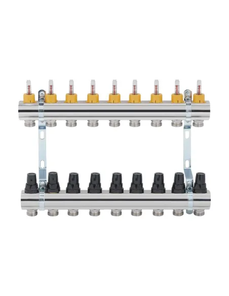 Коллектор латунный с расходомерами SD Forte SF001W9 9 выходов, 1 дюйм - 3