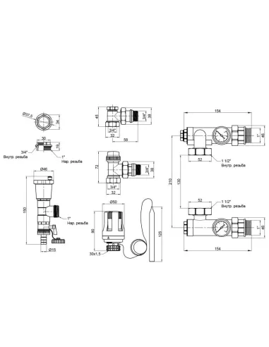 Смесительная группа SD Forte SF006W25 без байпаса, 1 дюйм - 2