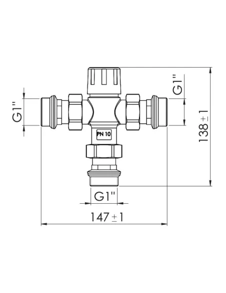 Смеситель термостатический SD Forte SF010W25 1 дюйм - 2 Смеситель термостатический SD Forte SF010W25 1 дюйм - 2