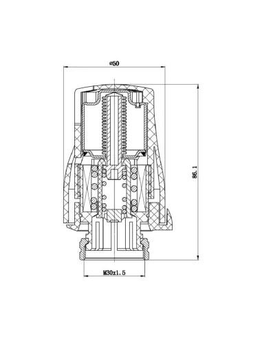 Термостатическая головка SD Forte SF254 М30 х 1,5 - 2