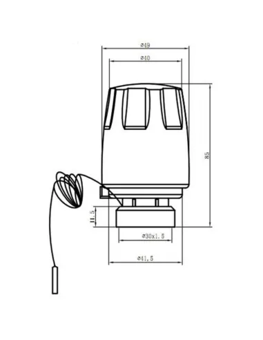 Термостатична головка SD Forte SFE010 із виносним датчиком, М30 х 1,5 - 2