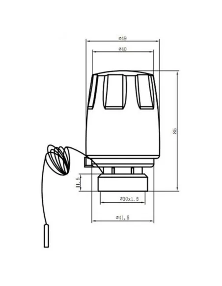 Термостатична головка SD Forte SFE010 із виносним датчиком, М30 х 1,5 - 2