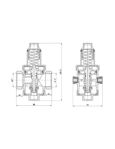 Редуктор давления SD Forte SF242W25 с выходом под манометр, 1 дюйм - 2