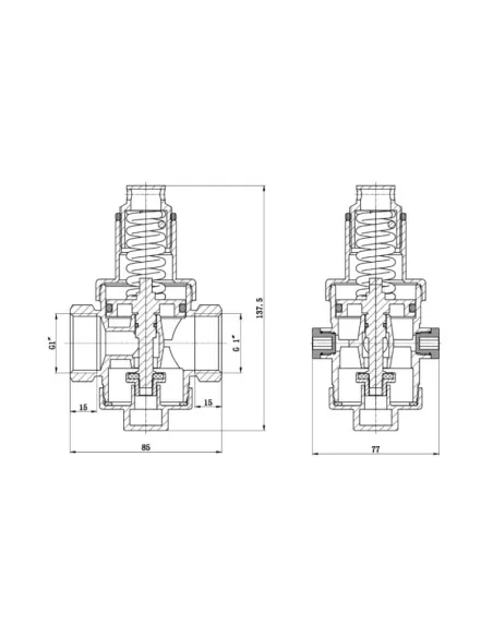 Редуктор давления SD Forte SF242W25 с выходом под манометр, 1 дюйм - 2