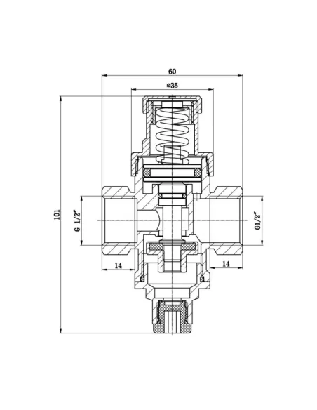 Редуктор давления SD Forte SF241W15 с выходом под манометр, 1/2 дюйма - 2