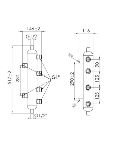Гидрострелка SD Forte SF29375 75 кВт 1 дюйм - 2