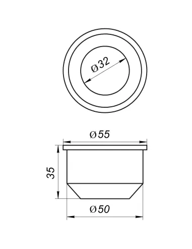 Редукция резиновая для внутренней канализации VS Plast 50 х 32 мм - 2