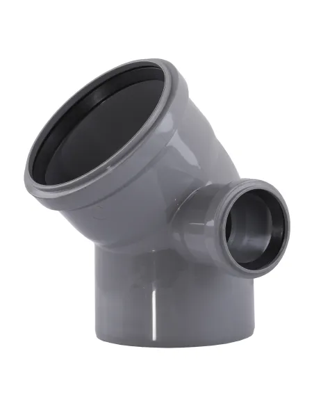 Колено для внутренней канализации VS Plast 2 пл 110 х 110 х 45 правое, с отводом 50 мм - 1