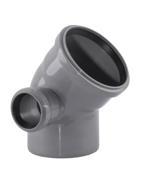 Коліно для внутрішньої каналізації VS Plast 2 пл 110 х 110 х 45 з відведенням 50 мм - 1