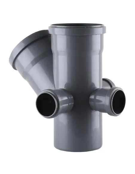 Крестовина для внутренней канализации VS Plast 2 пл 110 х 110 х 45 с отводом 50 мм сзади, слева, справа - 1