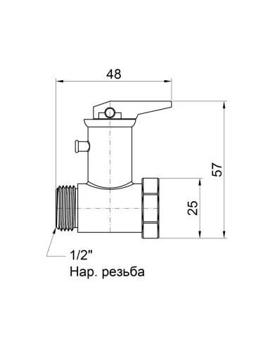 Обратный клапан подрывной SD Plus SD24315 с ручкой, 1/2 дюйма - 2