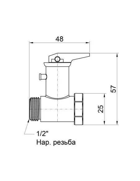 Обратный клапан подрывной SD Plus SD24315 с ручкой, 1/2 дюйма - 2