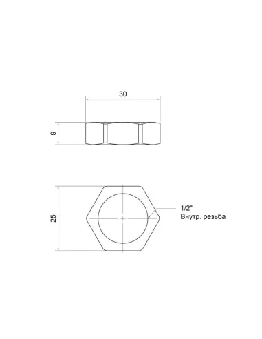 Контргайка латунна SD Plus SD40115 1/2 дюйми - 2