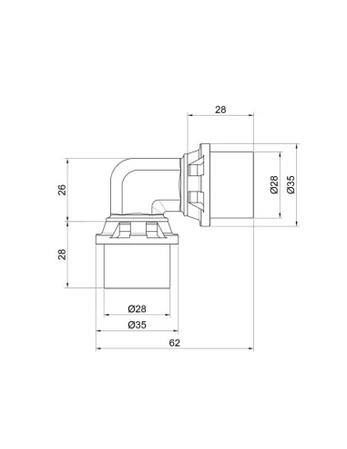 Уголок - пресс Icma №403 26 х 26 мм, для МП труб - 2