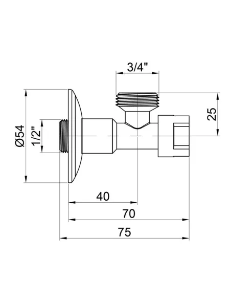 Приладовий кран кутовий Icma №519 1/2 х 3/4 дюйма - 2