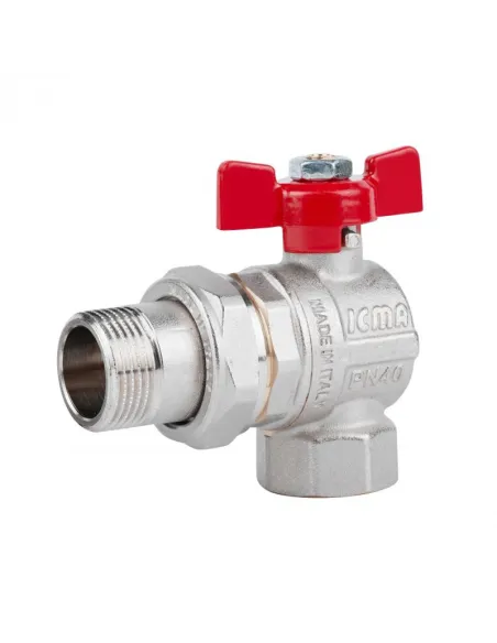 Кран шаровой угловой с американкой Icma FAR. ROSSA №361 3/4 дюйма - 1