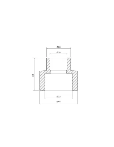 Муфта редукционная для полипропиленовых труб Thermo Alliance 32 х 20 мм - 2