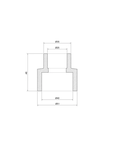 Муфта редукційна для поліпропіленових труб Thermo Alliance 40 х 25 мм - 2