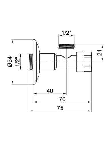 Приборный кран угловой Icma №519 1/2 дюйма - 2
