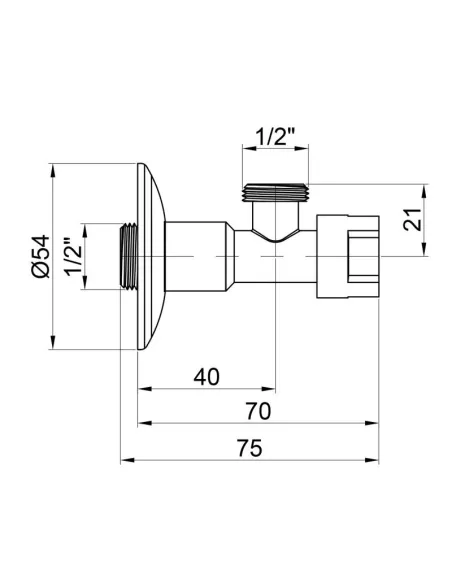 Приборный кран угловой Icma №519 1/2 дюйма - 2 Приборный кран угловой Icma №519 1/2 дюйма - 2