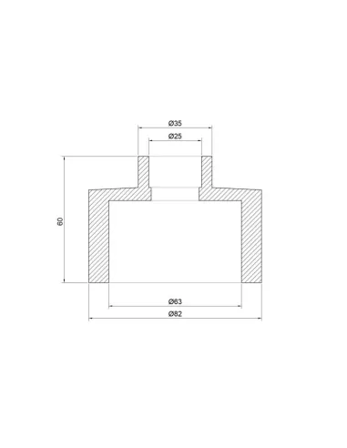 Муфта редукционная для полипропиленовых труб Thermo Alliance 63 х 25 мм - 2